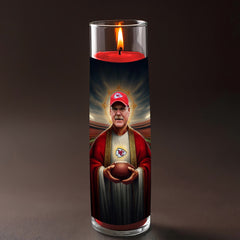 Andy Reid prayer candle, designed by Pray To The Stars