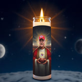 Andy Reid prayer candle, designed by Pray To The Stars