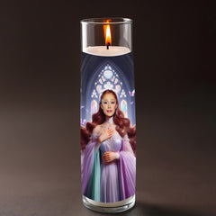 Ariana Grande prayer candle, designed by Pray To The Stars