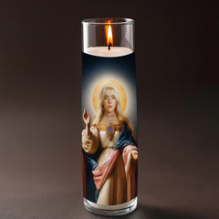Billie Eilish prayer candle, designed by Pray To The Stars