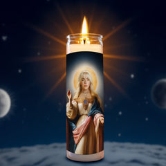 Billie Eilish prayer candle, designed by Pray To The Stars