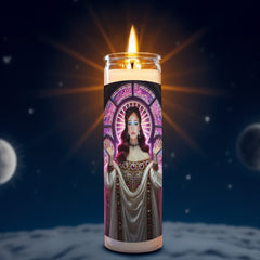 Chappell Roan prayer candle, designed by Pray To The Stars