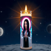 Charli XCX prayer candle, designed by Pray To The Stars