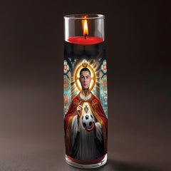 Cristiano Ronaldo prayer candle, designed by Pray To The Stars
