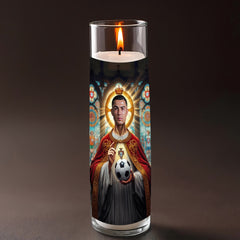 Cristiano Ronaldo prayer candle, designed by Pray To The Stars