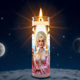 Dolly Parton prayer candle, designed by Pray To The Stars