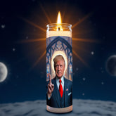 Donald Trump prayer candle, designed by Pray To The Stars