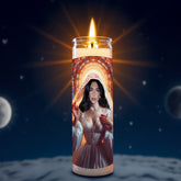 Dua Lipa prayer candle, designed by Pray To The Stars