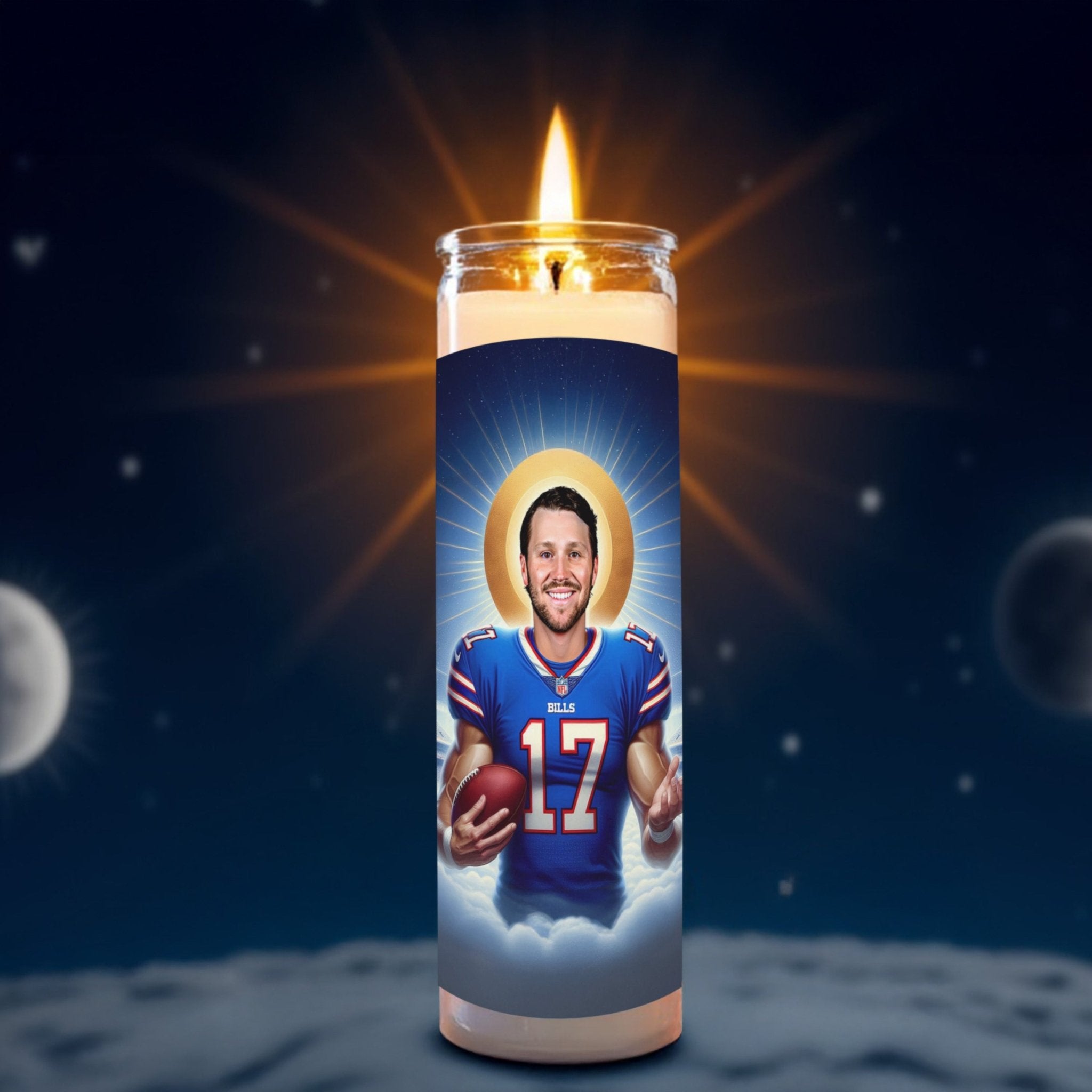 Josh Allen prayer candle, designed by Pray To The Stars