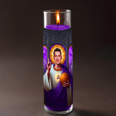 Luka Doncic prayer candle, designed by Pray To The Stars