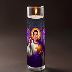 Luka Doncic prayer candle, designed by Pray To The Stars