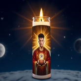 Patrick Mahomes prayer candle, designed by Pray To The Stars