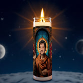 Pedro Pascal prayer candle, designed by Pray To The Stars