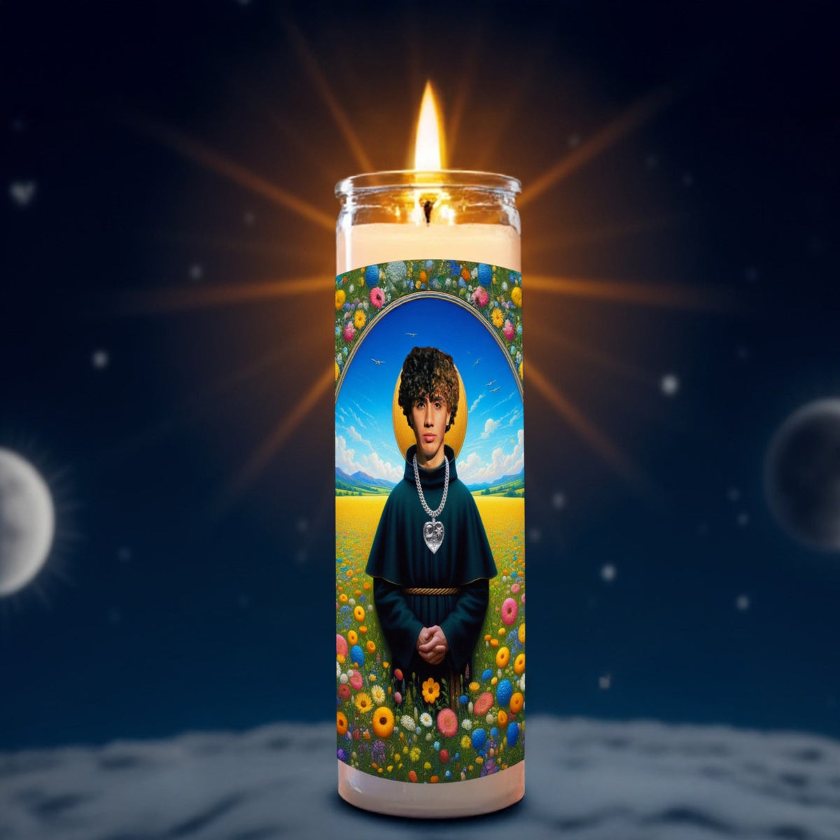DannyLux prayer candle, designed by Pray To The Stars