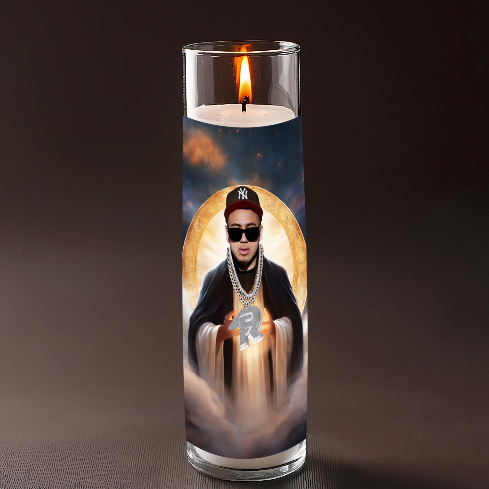 Fuerza Regida JOP prayer candle, designed by Pray To The Stars