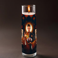 Joe Burrow prayer candle, designed by Pray To The Stars