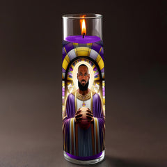 Lebron James prayer candle, designed by Pray To The Stars