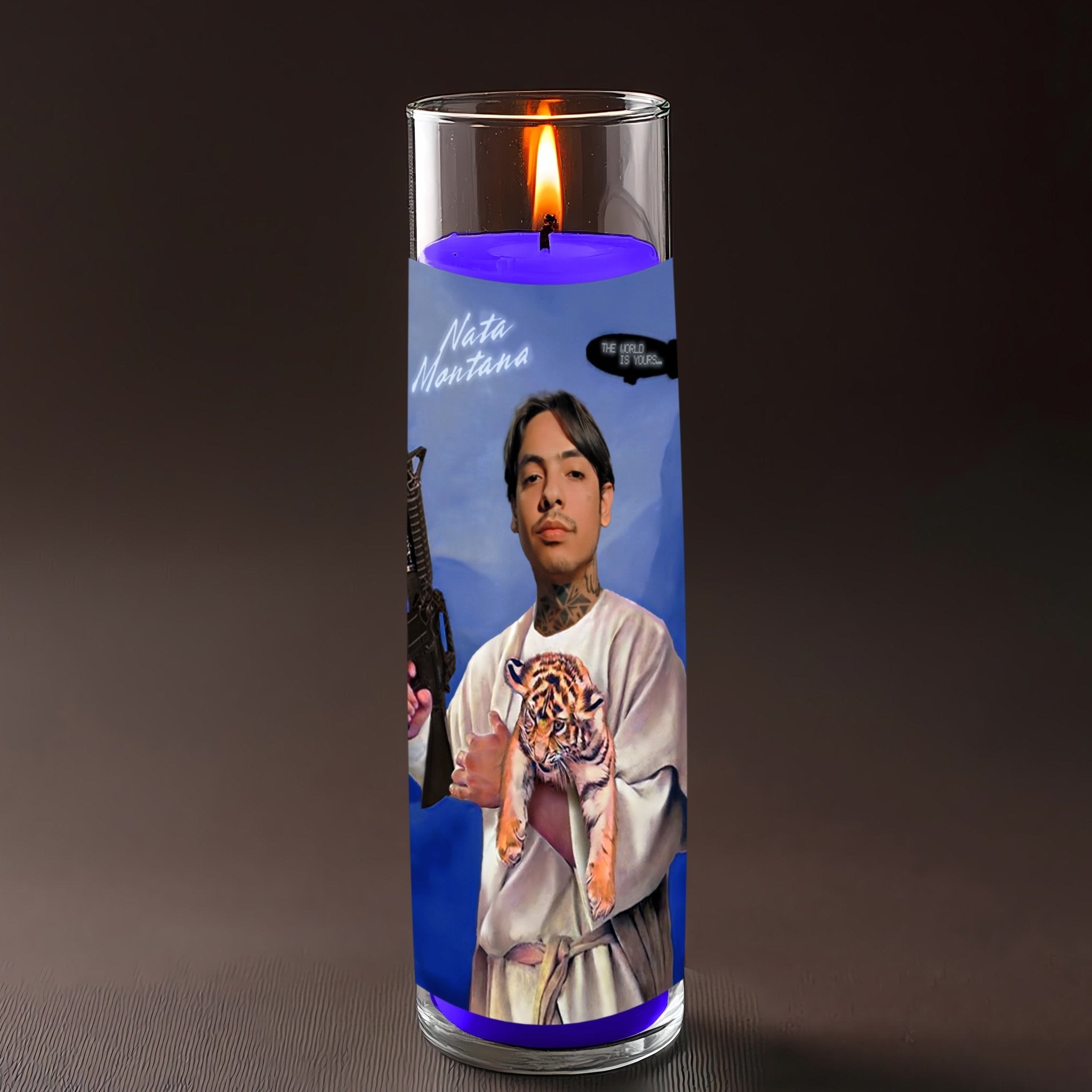 Natanael Cano prayer candle, designed by Pray To The Stars