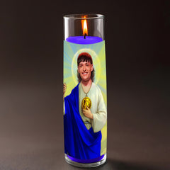 Peso Pluma prayer candle, designed by Pray To The Stars
