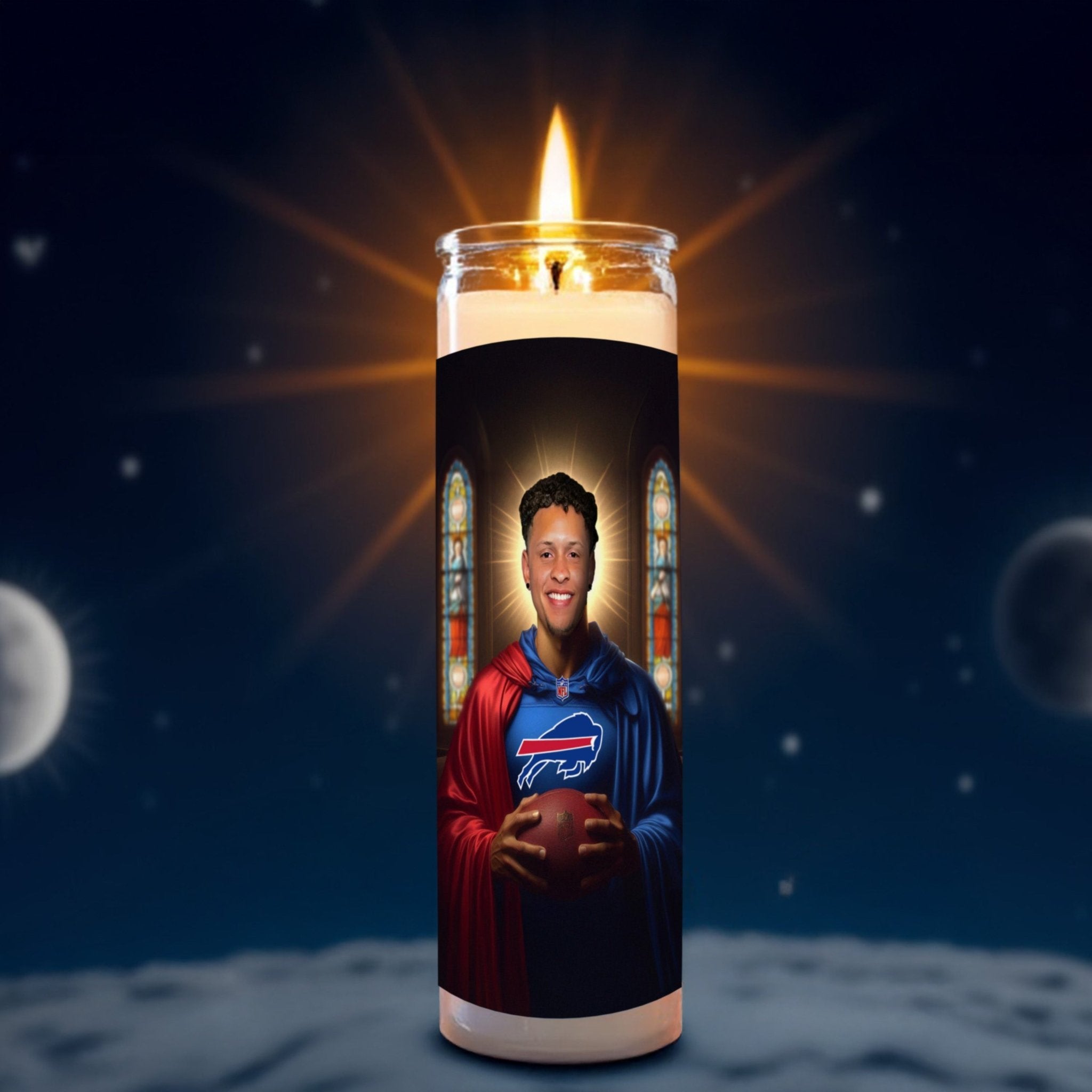 Terrel Bernard prayer candle, designed by Pray To The Stars