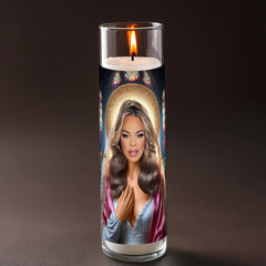 Trisha Paytas prayer candle, designed by Pray To The Stars